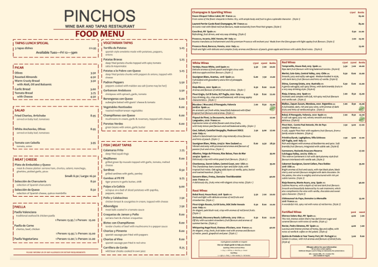 pinchos-menu